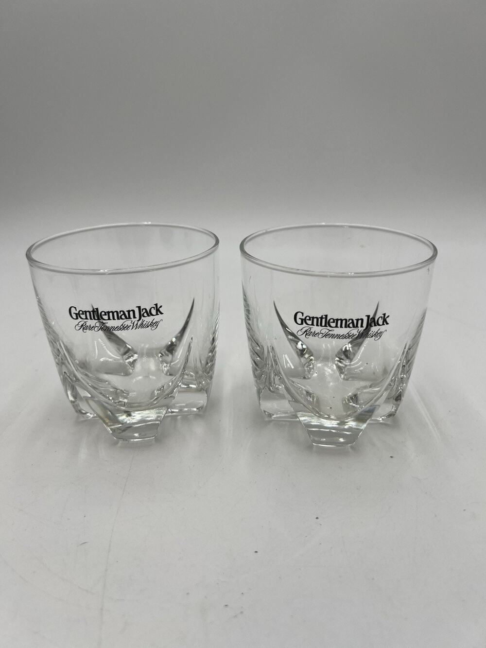 Pair‎ Gentleman Jack Rare Tennessee Whiskey Heavy Rocks Glasses Barware